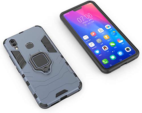 Image of Robot Armor Shockproof Soft TPU and Hard PC Back Cover with Ring Case for Vivo V9 Pro /Vivo 1851 - Blue