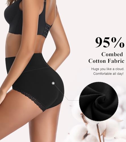 Envlon Womens Cotton Underwear High Waisted Panties Soft Stretch Full Coverage Postpartum Ladies Briefs Multi Pack4