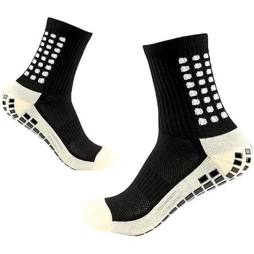 Athletic Grip Socks for Men & Women | Anti-Skid Silicone Sole | Breathable Cotton Crew Sports Socks for Football, Soccer, Cricket, Volleyball, Running & Fitness | 1 Pair-image-36