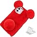 Yewos Coque pour LG K51 Fourrure 3D Panda Peluche Mignon Souple Lapin Fourrure Cheveux Moelleux Hiver Chaud Housse,Brillant Diamant Strass TPU Étui pour Fille Femmes,Rouge