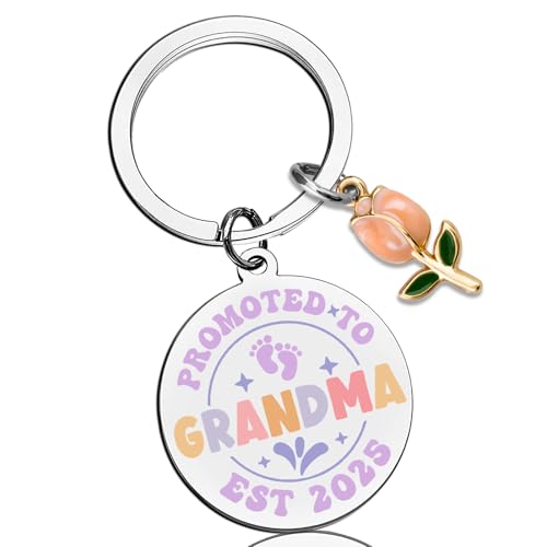 New Grandma Gifts from Grandkids Grandson Granddaughter First Time Grandmother Birthday Gifts Promoted To Grandma Keychain Christmas Mothers Day Present Ideas