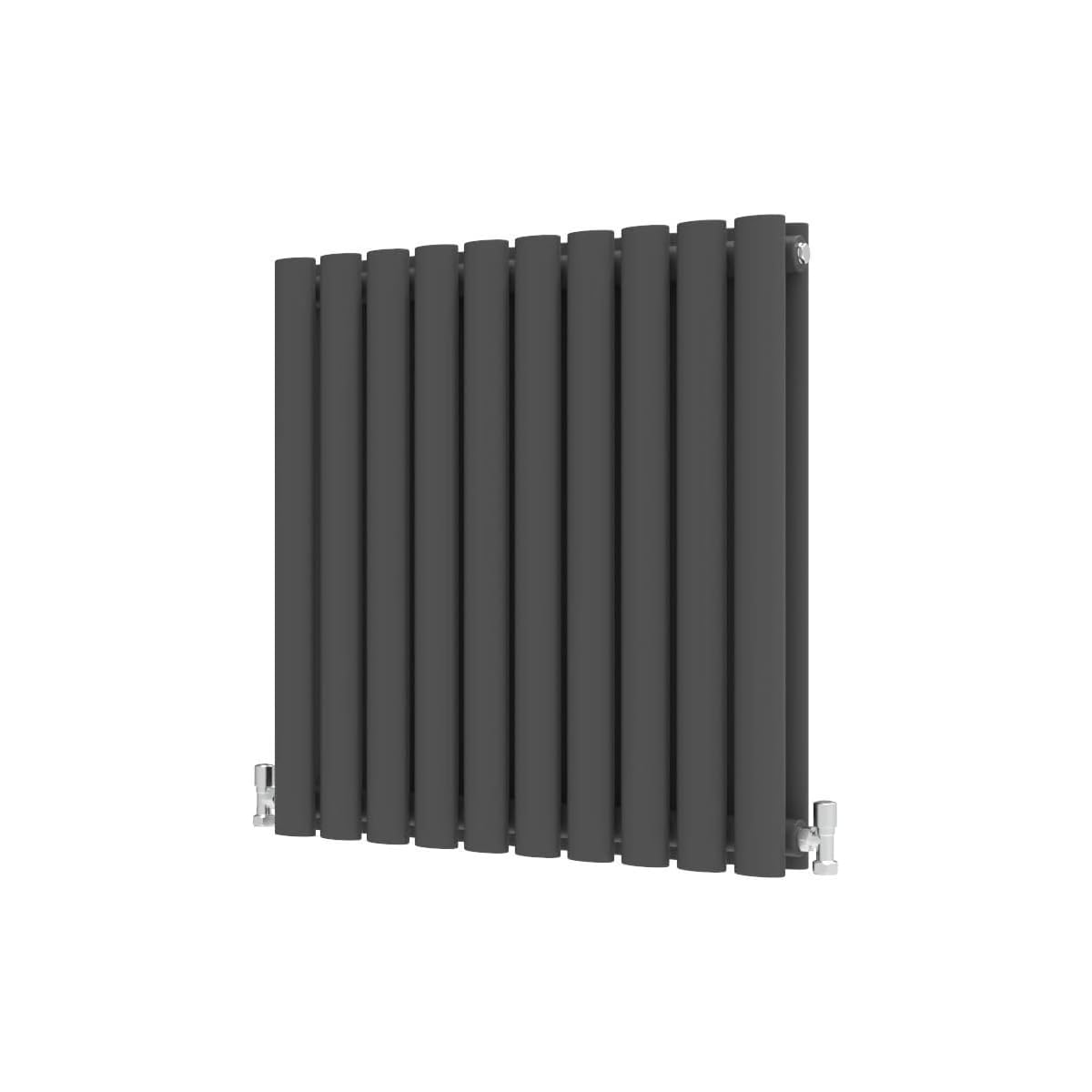 Radbliss Oval Column Horizontal Radiator 600x590mm Anthracite Double Central Heating Designer RAD