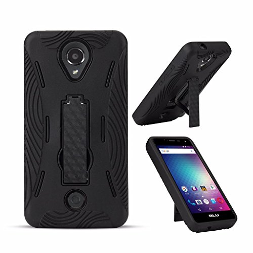 BLU R1 HD 2016 (R0010UU) case, {NFW} Premium Rugged Tough Hybrid Dual Layer Heavy Duty Kickstand Case Cover for BLU R1 HD (R0010UU)(HVD Black)