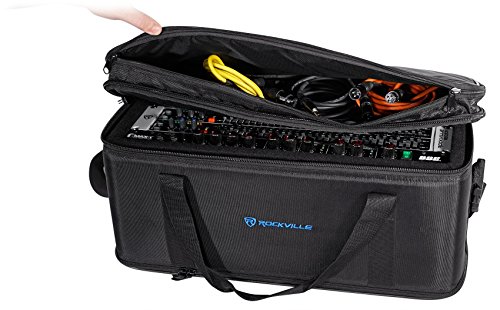 Image of Rockville RRB30 3U Rack Bag Double-Sided Case, 12 inch Depth, Shoulder Strap