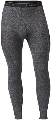 Stanfield's Men's Two Layer Merino Wool Blend Long Underwear, Charcoal Mix, Large