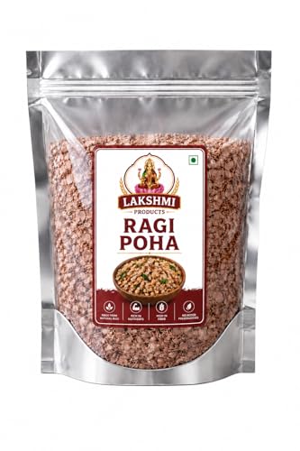 Ragi Poha (Finger Millet Flakes), Calcium Rich Healthy Breakfast, Gluten Free Millet Cereal, High Fiber Easy to Cook Snack Option, Nutritious & Light 