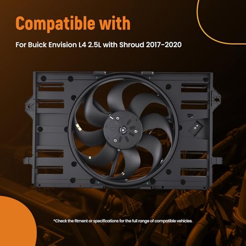 Image of maXpeedingrods Radiator Cooling Fan Assembly with Shroud for Buick Envision 2017-2020, 23365567 84190683 GM3115293