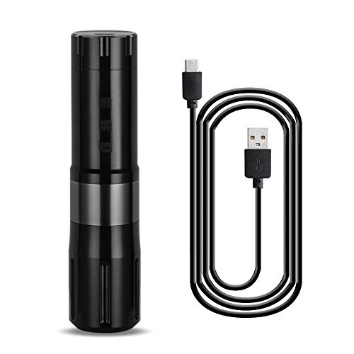 Rotary Tattoo Machine, Atomus Rechargeable Pen Style Tattoo Cartridge Machine Gun Liner Shader With Aluminum Alloy Frame 9000-10000 R/M Lcd Display Usb Power Cable For Body Tattoo (Black) #TOP14