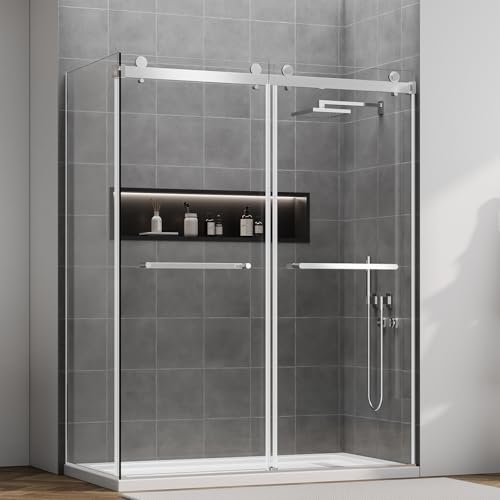 56-60" W x 32" D x76 H Frameless Shower Enclosure,Double
