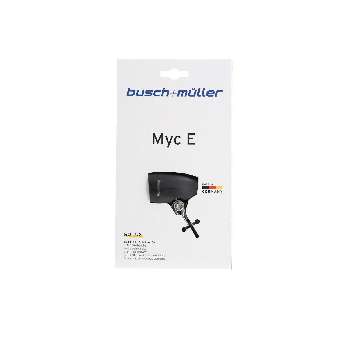 Busch & Müller Unisex – Erwachsene Myc E Fahrrad Scheinwerfer, schwarz, one Size, Einheitsgröße