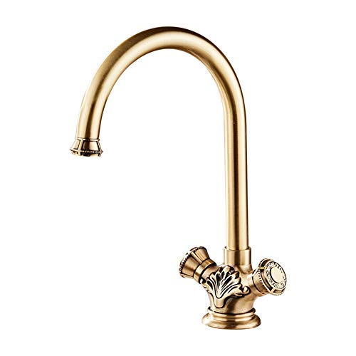Faucet All Copper Antique Faucet European Printing Hot and Cold Faucet