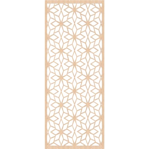 Image of Lake Decorative Pierced Fretwork Wood Wall Panels, 29 3 /8 inchW x 74 3 /8 inchH x 1 /4 inchT, Red Oak