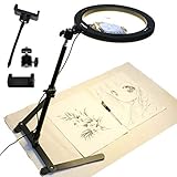 スマホ 三脚 LEDリングライト付き 俯瞰撮影スタンド 書画撮影 料理撮影 安定 軽量化 光亮30タイプ テレビ会議 ライブ配信用にも ZOS