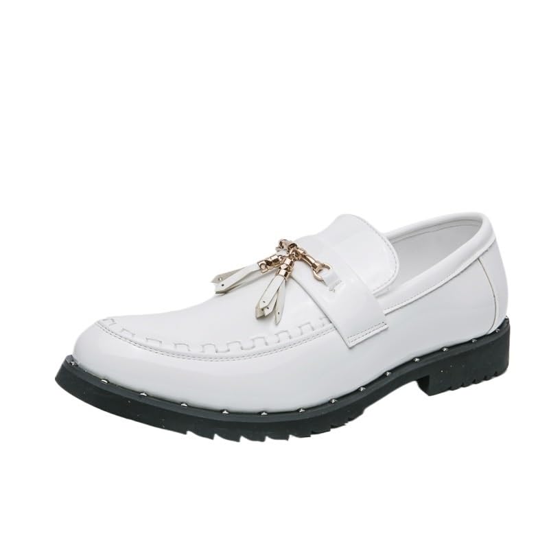 Luxury Men's Patent Leather Dress Shoes, Pointed Toe Formal Oxfords, Height Increase Wedding Party Shoes, Classic Elegant Men's Formal Shoes