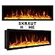 Skraut Home | TV-Schrank, Lowboard | für Wohnzimmer und Esszimmer | 288x45x35 cm | Für großformatiges TV | Elektrokamin XXL | Hängend | Moderner Stil | Schwarz
