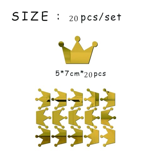 Set de 20 adhesivos pared espejo corona dorada miniatura 3