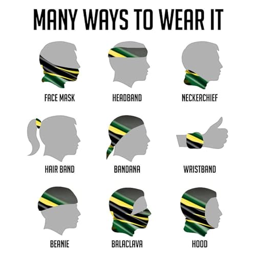 Pañuelo para cuello a prueba de viento, máscara facial transpirable con bandera de Jamaica, cubre rostro, protector solar, fresco, antipolvo, pasamontañas, bandana para mujer y hombre para senderismo y pesca miniatura 5