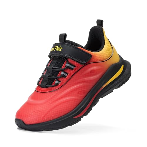 DREAM PAIRS Boys Girls Shoes Kids DuraPlay Tennis Running Athletic Protective Walking Sneakers for Little/Big Kid 11 Little Kid Red/Orange