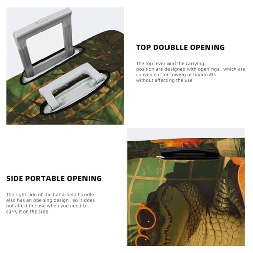 Alligator With Sunglasses In The Bathtub Elastic Travel Luggage Covers Dustproof Scratch-Resistant Suitcase Protector Fit 22-24 Inch3