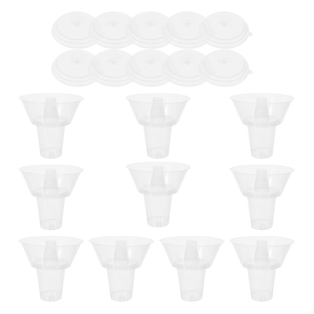 NOLITOY 10 Sets Snack and Drink Cup Disposable Plastic Stadium Tumbler with Snack Bowl Cup Snack Holder Sip Snack Cups for French Fries Fried Chicken