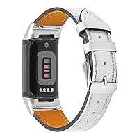 AISPORTS Cinturino In Pelle Per Fitbit Charge 2 - Sostituto Vintage Con Fibbia Acciaio - Regolabile Uomo Donna - Comodo E Traspirante - 4