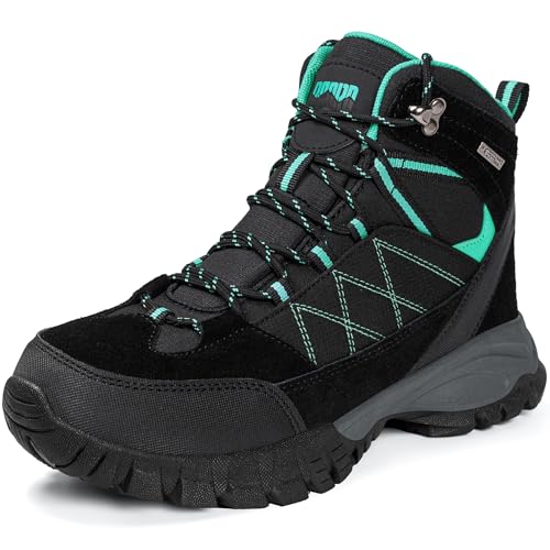 R CORD Womens Hiking Boots Lightweight Waterproof Non Slip Shoes with Ankle Support Comfortable Outdoor Footwear for Hiking Camping Travel Black Size 6 by R CORD - Used condition - US$59.67
