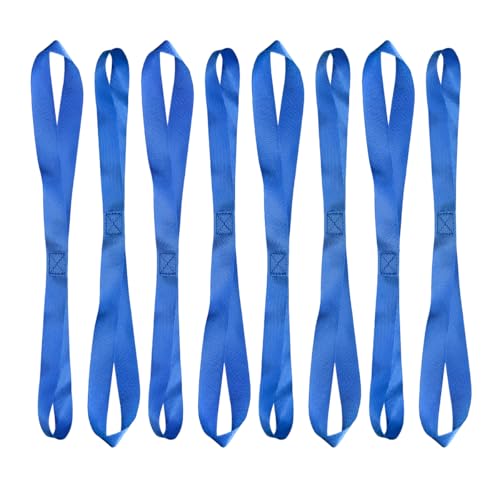 Wevdn 8 PCS Soft Loop Tie Down Straps, 1.1"x 18" Heavy Duty Tie Down Loops, 1500lb Load Capacity, 4500lb Breaking Strength for Securing Bikes, Motorcycles, Scooters, Lawn Equipment (Blue)