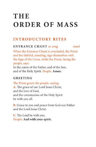 Order of Mass Hymnal Insert Order of Mass Hymnal Insert
