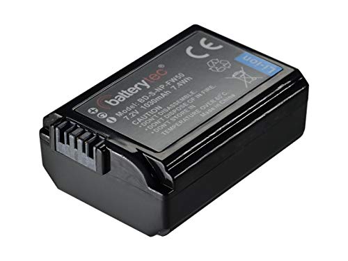 Batterytec® Replacement cámara Batería para Sony NP-FW50 Alpha 7 a7R II a3000 a6000 NEX-3N NEX-5N NEX-F3 SLT-A33 SLT-A55V, Cyber-Shot DSC-RX10 Cámara Digital. [Recargable, 12 Meses de garantía]