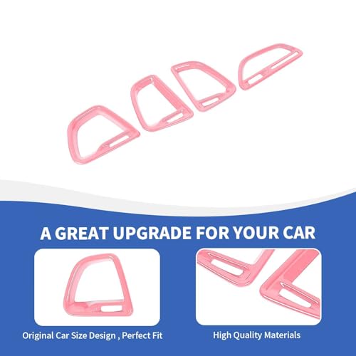 RAZPOY Air Conditioning Outlet Vent Trim, 4PCS Center Console Dash AC Vent Cover Compatible with Dodge Challenger 2015-2024, Pink by RAZPOY - Used condition - Image 6