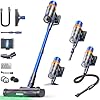 Cordless Vacuum Cleaner, 650W/55KPa/70Mins Stick Vacuum with Bendable Wand, 3.3 ft Hose, Auto Mode, Self-Standing, Aromatherapy, V-Shaped Anti-Tangle Brush for Hard Floor, Carpet & Pet Hair (X13)