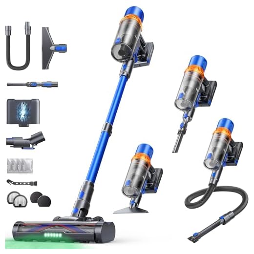 SunSare Akku Staubsauger Kabellos 600W/50000Pa/65Min, Akkustaubsauger mit 1M Schlauch, Aromafunktion, Flexibles Biegegelenk, Wandladehalterung, Automatikmodus für Hartböden Teppiche Tierhaare