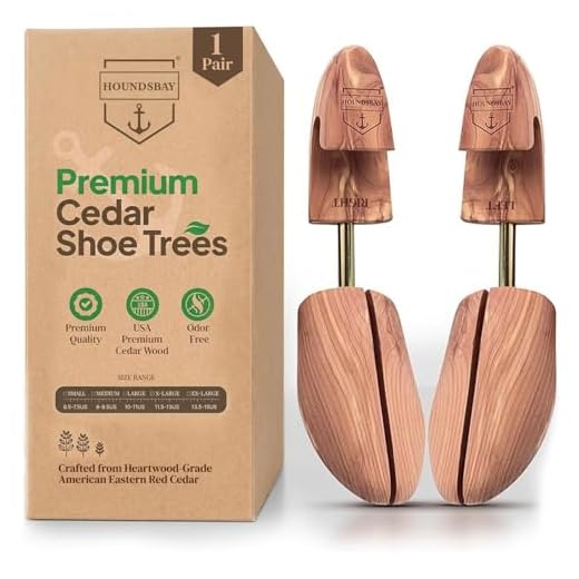 HOUNDSBAY Shoe Tree for Men, Wooden Shoe Stretcher Men, Cedar Shoe Trees for Men, Adjustable Shoe Trees for Sneakers or Boots