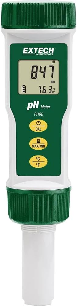 Extech PH90 Waterproof Pocket pH Meter, 0-14 pH, Auto Calibration