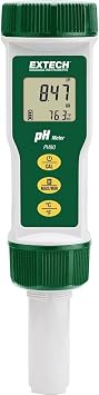 Extech PH90 Waterproof Pocket pH Meter, 0-14 pH, Auto Calibration | 0-14 pH, +/-0.01 accuracy, temperature, IP57 waterproof, auto calibration, replaceable electrode, LCD