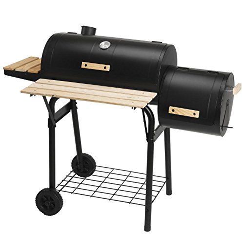 Artist Hand Barbecue Charcoal Grill with Side Fire Box, Offset Smoker 47