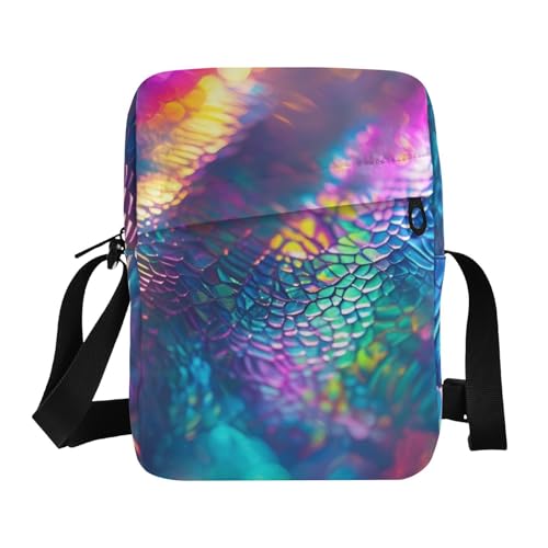 Neon Colored Snake Print messenger bag for men crossbody bag men Shoulder Handbags Adjustable Strap for School Travel