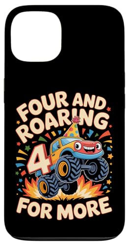 Four and Roaring for More Funny 4th Birthday�g���b�N �X�}�z�P�[�X iPhone 13 �p