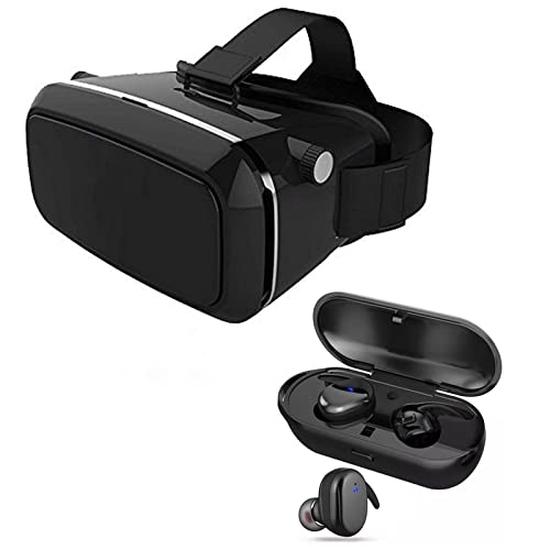 Infinizy(2 Year Warranty) Combo Pack of 2 Items - ConShine.3D.Headset, Truly Wireless Bluetooth Headset with Charging Case for All Mens/Womens