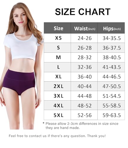 image for wirarpa 4 Pack Women's Cotton Postpartum Underwear High Waisted Ladies