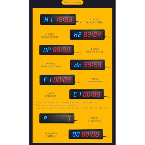 Cronómetro de entrenamiento Gym Timer Clock, temporizador de intervalos de 6 bits con control remoto, reloj en tiempo real, cuenta regresiva y cronómetro, para gimnasio, oficina, sala de estar y piscina miniatura 2