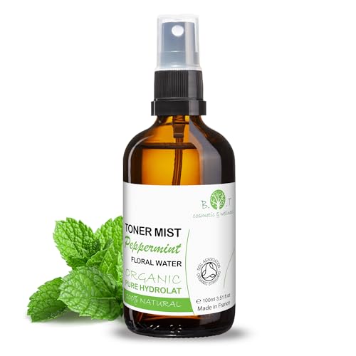 B.O.T Cosmetics & Wellness - Hidrolato Agua Floral Puro De Menta Ecológico | Limpiador Facial, Calmante Post-Depilación | Antiedad, Alivio Piernas Cansadas, 100 ml