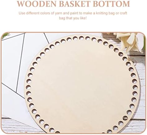 MILISTEN 4pcs Natural Wooden Basket Bottom Round, Hollow Crochet Basket Base for Making Knitting Crochet Yarn Storage Bag DIY Basket Weaving Supplies, Circel Shape