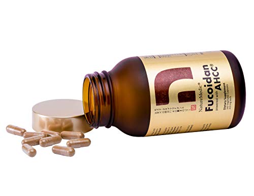 Naturemedic Fucoidan Powered With Ahcc® Brown Seaweed Immunity Supplement With High Purity Organic Mekabu Mozuku Agaricus 1 Bottle - 160 Vegetable Capsules Made In Japan #TOP3