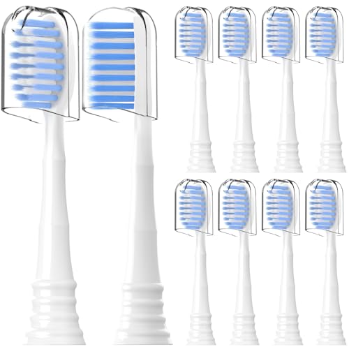Compatible with Spotlight Oral Care Electric Toothbrush Replacement Brush Heads for Spotlight Oral Care Sonic Electric Toothbrush with Dust Cover 10 Pack (White M)