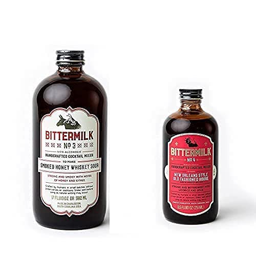Bittermilk No.3 & No.4 Cocktail Mix - Whiskey Sour & Old Fashioned - All Natural Handcrafted Non-Alcoholic Cocktail Mixers - Just Add Whiskey Bundle, Makes 34 Cocktails #TOP14