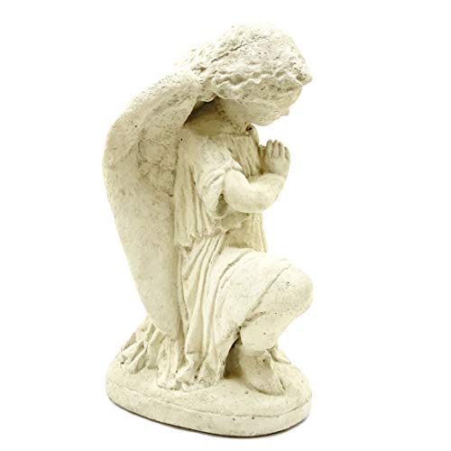 Estatua Ángel de Oración Vintage de Piedra Sólida miniatura 4