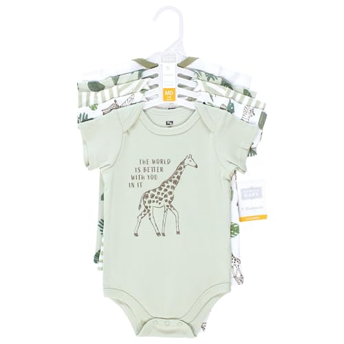 Image of Hudson Baby Unisex Baby Cotton Bodysuits 5-pack
