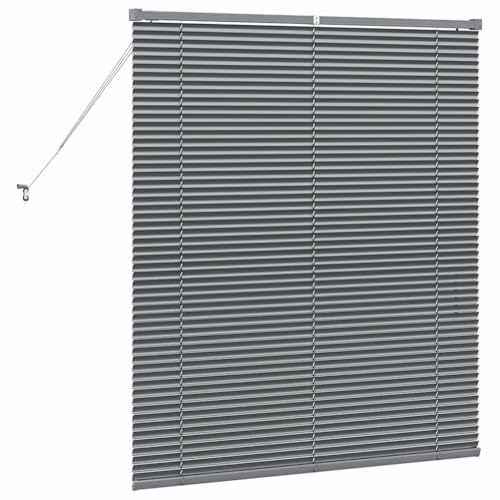 Persiana veneciana de aluminio gris oscuro 130x120 cm para protección visual 8