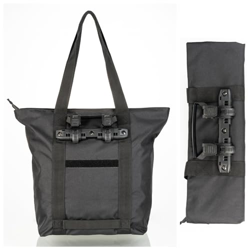 KHALISIA Fahrradtasche faltbar – Roll-Up Shopper – Einkaufstasche Fahrrad – mit Reißverschluss und viele Innenfächer – Fahrrad Gepäckträgertasche – für Uni, Reisen, Freizeit & Einkauf
